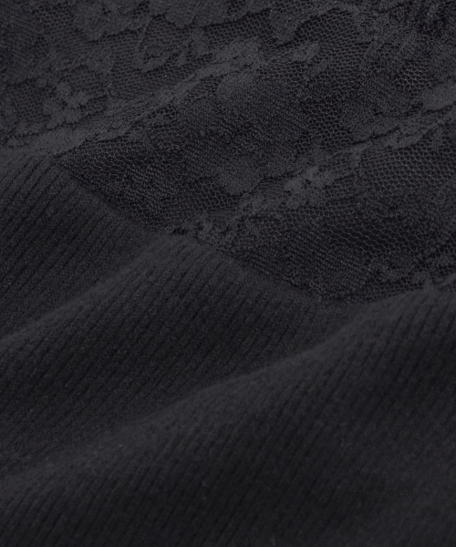 MAJESTIC LEGON（マジェスティックレゴン）の「【WEB限定価格】シャーリングレース×ハートネックプルオーバー（Tシャツ/カットソー・レディース・アイボリー/ピンク/ブラック/ラベンダー・MEDIUM）」の12枚目の写真