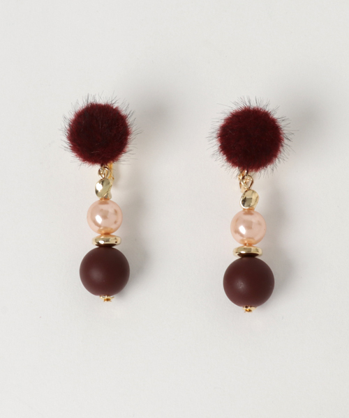 lala Born（ララボーン）の「ファー×ゴールドイヤリング（イヤリング・レディース・ブラック/ホワイト/ワイン・FREE）」の8枚目の写真