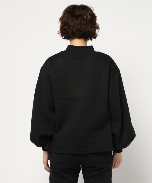 KOBE LETTUCE（コウベレタス）の「ふっくらボリューム袖☆暖かさをキープする裏起毛！バルーンスリーブ裏起毛スウェットトップス/レディーストレーナー[C3042]神戸レタス（スウェット・レディース・チャコールグレー/ブラック/オフホワイト/ピンク・FREE）」の6枚目の写真