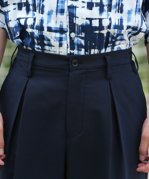 JUNRED（ジュンレッド）の「マイクロシアサッカーインボックスワイドアンクルパンツ（その他パンツ・メンズ・ブラック/ネイビー/ライトグレー・S/M/L）」の6枚目の写真