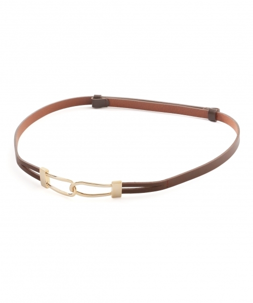 laboratory work（ラボラトリーワーク）の「Wループバックルベルト（ベルト・レディース・ブラック/ブラウン・FREE）」の2枚目の写真