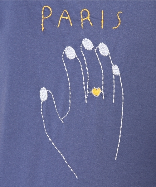 CIAOPANIC（チャオパニック）の「《WEB限定SALE価格》【Ciaopanic】PARIS刺繍TEE（Tシャツ/カットソー・レディース・オフホワイト/ネイビー・FREE）」の7枚目の写真