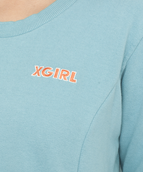 X-girl（エックスガール）の「A-LINE H/S DRESS（ワンピース・レディース・ホワイト/ブラック/ライトブルー・2/1）」の4枚目の写真