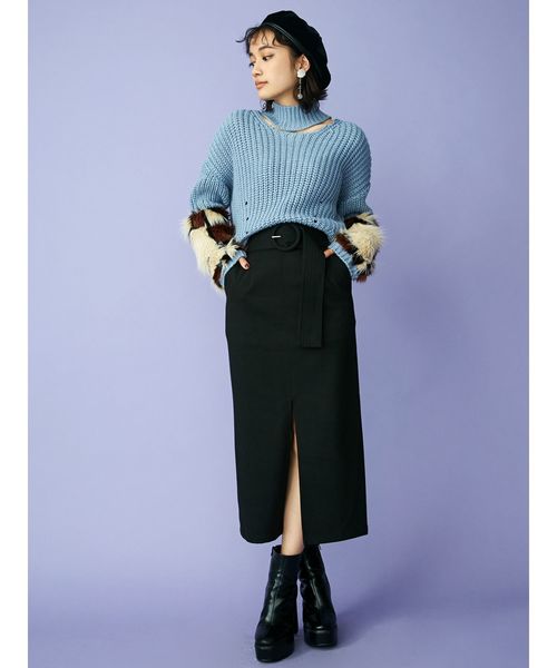 MURUA(ムルーア)の「ハイウエストペンシルスカート(スカート・レディース・ブラック/ピンク/ブルー・1/2)」の14枚目の写真
