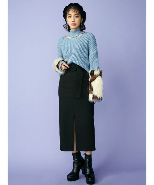 MURUA(ムルーア)の「ハイウエストペンシルスカート(スカート・レディース・ブラック/ピンク/ブルー・1/2)」の15枚目の写真