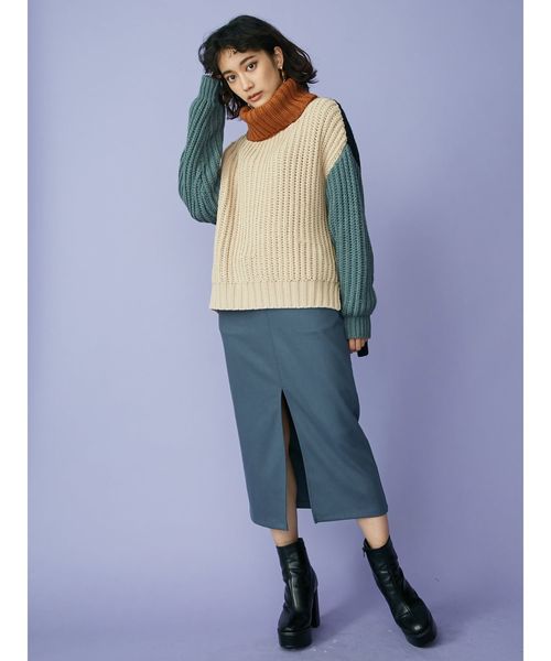 MURUA(ムルーア)の「ハイウエストペンシルスカート(スカート・レディース・ブラック/ピンク/ブルー・1/2)」の16枚目の写真