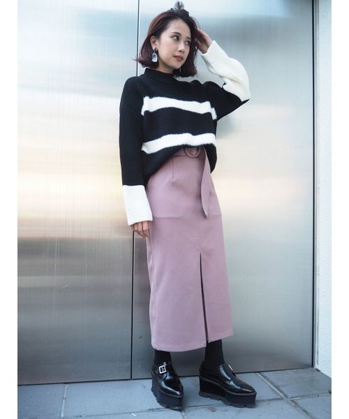 MURUA(ムルーア)の「ハイウエストペンシルスカート(スカート・レディース・ブラック/ピンク/ブルー・1/2)」の19枚目の写真