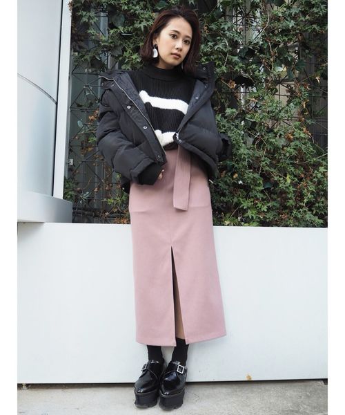 MURUA(ムルーア)の「ハイウエストペンシルスカート(スカート・レディース・ブラック/ピンク/ブルー・1/2)」の20枚目の写真