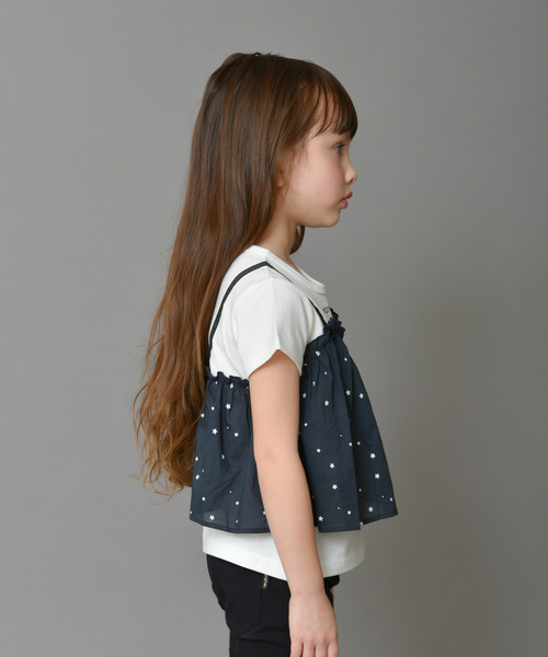 CONVERSE（コンバース）の「【★CONVERSE/コンバース】重ね着風半袖Tシャツ（Tシャツ/カットソー・キッズ・ベージュ/オフホワイト・90cm/110cm/100cm/120cm/130cm/140cm/150cm）」の3枚目の写真