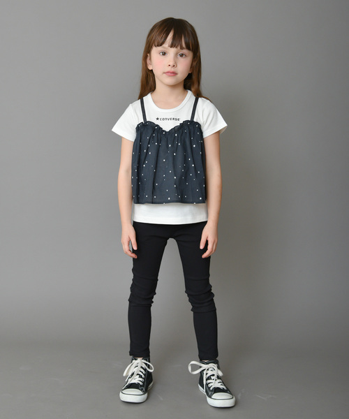 CONVERSE（コンバース）の「【★CONVERSE/コンバース】重ね着風半袖Tシャツ（Tシャツ/カットソー・キッズ・ベージュ/オフホワイト・90cm/110cm/100cm/120cm/130cm/140cm/150cm）」の5枚目の写真