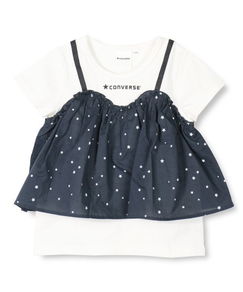 CONVERSE（コンバース）の「【★CONVERSE/コンバース】重ね着風半袖Tシャツ（Tシャツ/カットソー・キッズ・ベージュ/オフホワイト・90cm/110cm/100cm/120cm/130cm/140cm/150cm）」の6枚目の写真