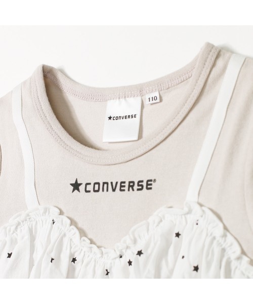CONVERSE（コンバース）の「【★CONVERSE/コンバース】重ね着風半袖Tシャツ（Tシャツ/カットソー・キッズ・ベージュ/オフホワイト・90cm/110cm/100cm/120cm/130cm/140cm/150cm）」の12枚目の写真