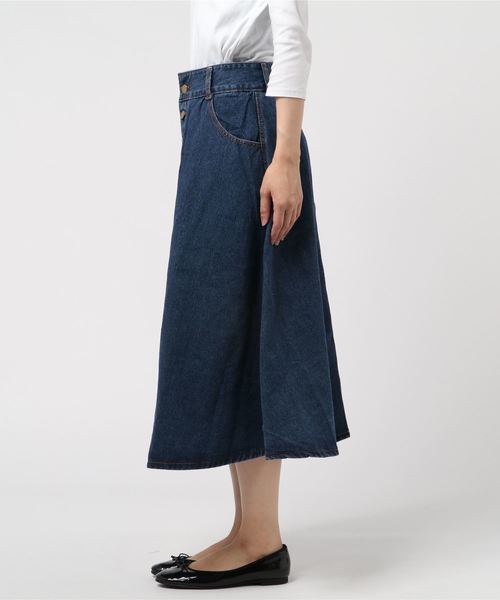 LUGG NAGG(ラグナグ)の「【Jewelobe/ ジュエローブ】 フロントボタン デニムスカート(デニムスカート・レディース・サックスブルー/ブルー・S/L)」の3枚目の写真
