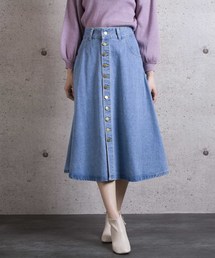 【Jewelobe/ ジュエローブ】 フロントボタン デニムスカート