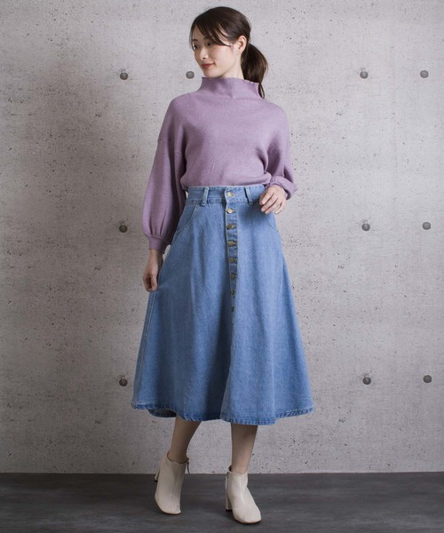 LUGG NAGG(ラグナグ)の「【Jewelobe/ ジュエローブ】 フロントボタン デニムスカート(デニムスカート・レディース・サックスブルー/ブルー・S/L)」の5枚目の写真