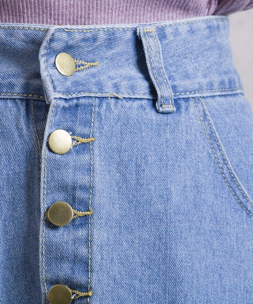 LUGG NAGG(ラグナグ)の「【Jewelobe/ ジュエローブ】 フロントボタン デニムスカート(デニムスカート・レディース・サックスブルー/ブルー・S/L)」の11枚目の写真