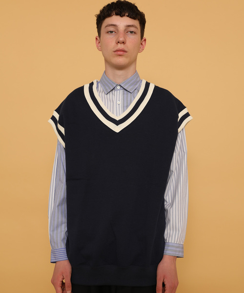 marka(マーカ)の「【marka】プレッピービッグベスト(ベスト・メンズ・ホワイト/ネイビー・1)」の8枚目の写真