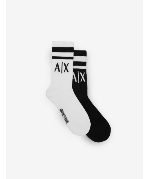 Armani Exchange A/X ロゴ 100%コットン ソックス 2足セット A|Xアルマーニ エクスチェンジ】A|Xロゴソックス(2足セット