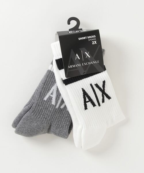 Armani Exchange A/X ロゴ 100％コットン ソックス 2足セット ARMANI EXCHANGE 靴下 「A|Xアルマーニ エクスチェンジ」A|Xロゴ