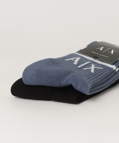 ARMANI EXCHANGE(アルマーニエクスチェンジ)の「【A|Xアルマーニ エクスチェンジ】A|Xロゴソックス(2足セット)_メンズ(ソックス/靴下・メンズ・ブラック×ホワイト/ホワイト×ブルー/ブラック×ライム/ブラック×レッド/ホワイト×グレー/チャコールグレー×ブラック/ブラック×ブルー・S/M/L/XL)」の8枚目の写真