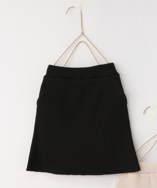 LOWRYS FARM（ローリーズファーム）の「カットリブスカート　830610（スカート・キッズ・ブラック/ベージュ/オフホワイト/ブルー・100/110/120）」の3枚目の写真