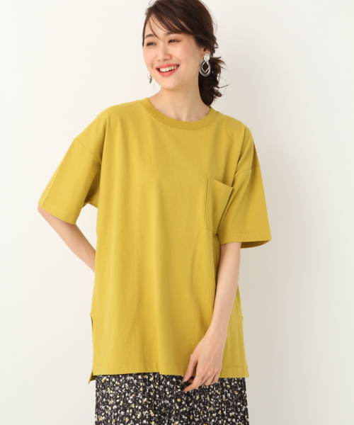 GLOBAL WORK(グローバルワーク)の「ピグメントフウチュニック/833214(Tシャツ/カットソー・レディース・イエロー/オフホワイト/ネイビー/ダークグレー・LARGE/MEDIUM)」の4枚目の写真