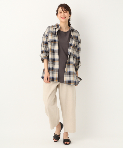 GLOBAL WORK(グローバルワーク)の「ピグメントフウチュニック/833214(Tシャツ/カットソー・レディース・イエロー/オフホワイト/ネイビー/ダークグレー・LARGE/MEDIUM)」の6枚目の写真