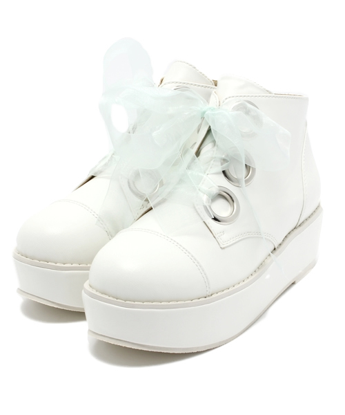 one after another NICE CLAUP（ワンアフターアナザーナイスクラップ）の「【コラボ商品♪ナイスクラップ】オーガン厚底ブーツ（その他シューズ・レディース・シルバー/ブラック/アイボリー・LARGE/SMALL/MEDIUM）」の2枚目の写真