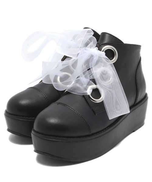 one after another NICE CLAUP（ワンアフターアナザーナイスクラップ）の「【コラボ商品♪ナイスクラップ】オーガン厚底ブーツ（その他シューズ・レディース・シルバー/ブラック/アイボリー・LARGE/SMALL/MEDIUM）」の3枚目の写真