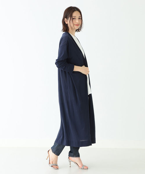 Demi-Luxe BEAMS - デミルクスビームス　フラッフィ　ロングカーディガン　グレー Demi-Luxe BEAMS デミルクスビームス リブニットカーディガン