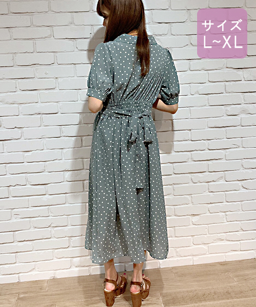 apres jour（アプレジュール）の「【大きいサイズ】アソート柄開襟ワンピース【ZOZOTOWN限定アイテム】（ワンピース・レディース・ブラック/ライトグリーン/ブルー・X-LARGE）」の16枚目の写真