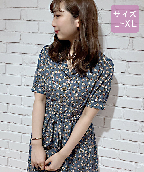 apres jour（アプレジュール）の「【大きいサイズ】アソート柄開襟ワンピース【ZOZOTOWN限定アイテム】（ワンピース・レディース・ブラック/ライトグリーン/ブルー・X-LARGE）」の11枚目の写真