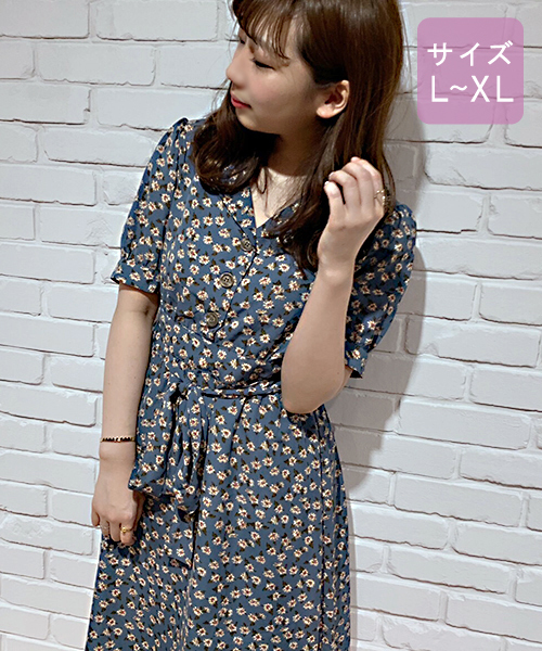 apres jour（アプレジュール）の「【大きいサイズ】アソート柄開襟ワンピース【ZOZOTOWN限定アイテム】（ワンピース・レディース・ブラック/ライトグリーン/ブルー・X-LARGE）」の13枚目の写真