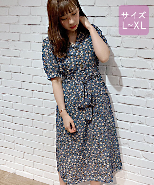 apres jour（アプレジュール）の「【大きいサイズ】アソート柄開襟ワンピース【ZOZOTOWN限定アイテム】（ワンピース・レディース・ブラック/ライトグリーン/ブルー・X-LARGE）」の7枚目の写真