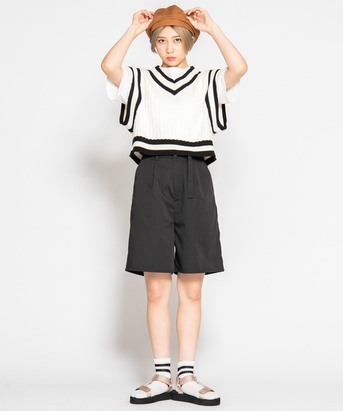 WEGO（ウィゴー）の「WEGO/チルデンベスト（ベスト・レディース・ホワイト/ブラック/ベージュ/パープル/グリーン・FREE）」の15枚目の写真