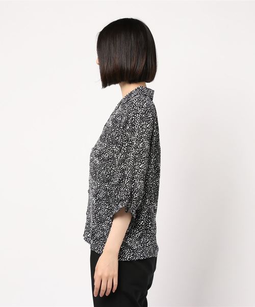KOBE LETTUCE（コウベレタス）の「オープンカラーダルメシアンドット柄シャツブラウス（シャツ/ブラウス・レディース・ブラック/マスタード/ピンク・FREE）」の4枚目の写真