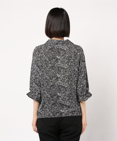 KOBE LETTUCE（コウベレタス）の「オープンカラーダルメシアンドット柄シャツブラウス（シャツ/ブラウス・レディース・ブラック/マスタード/ピンク・FREE）」の5枚目の写真