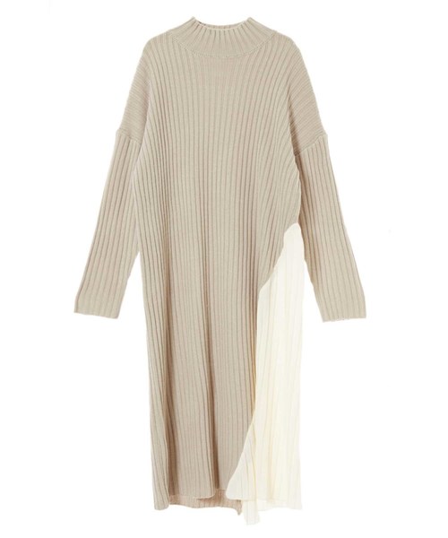 fifth(フィフス)の「プリーツドッキングニットワンピース(ワンピース・レディース・モカ/グレイッシュベージュ・MEDIUM)」の12枚目の写真