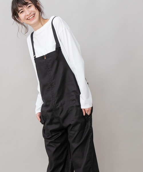 Munich（ミューニック）の「リヨセルコットンリネンツイルサロペット /ジャンプスーツ（サロペット/オーバーオール・レディース・ブラック/カーキ/マスタード・S/M）」の10枚目の写真