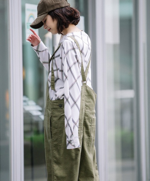 Munich（ミューニック）の「リヨセルコットンリネンツイルサロペット /ジャンプスーツ（サロペット/オーバーオール・レディース・ブラック/カーキ/マスタード・S/M）」の17枚目の写真