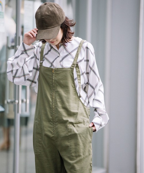 Munich（ミューニック）の「リヨセルコットンリネンツイルサロペット /ジャンプスーツ（サロペット/オーバーオール・レディース・ブラック/カーキ/マスタード・S/M）」の20枚目の写真