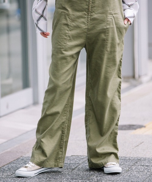 Munich（ミューニック）の「リヨセルコットンリネンツイルサロペット /ジャンプスーツ（サロペット/オーバーオール・レディース・ブラック/カーキ/マスタード・S/M）」の15枚目の写真