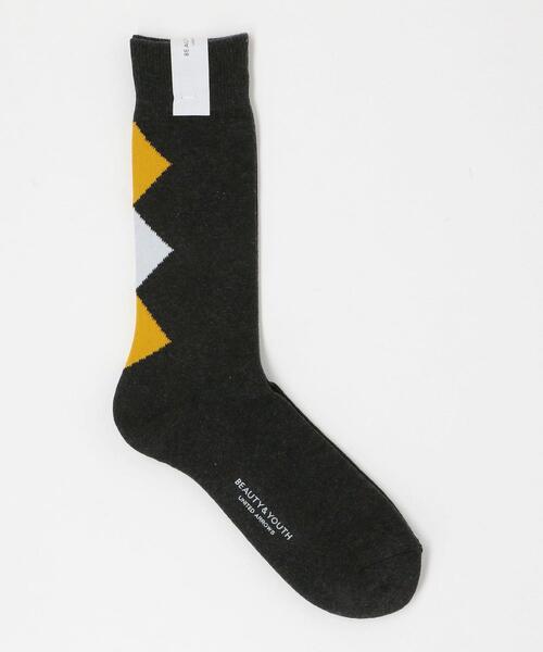 BEAUTY&YOUTH UNITED ARROWS(ビューティーアンドユースユナイテッドアローズ)の「BY バック アーガイル レギュラー ソックス(ソックス/靴下・メンズ・ダークグレー/オフホワイト・FREE)」の2枚目の写真