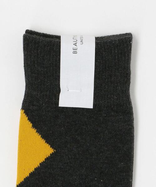 BEAUTY&YOUTH UNITED ARROWS(ビューティーアンドユースユナイテッドアローズ)の「BY バック アーガイル レギュラー ソックス(ソックス/靴下・メンズ・ダークグレー/オフホワイト・FREE)」の7枚目の写真