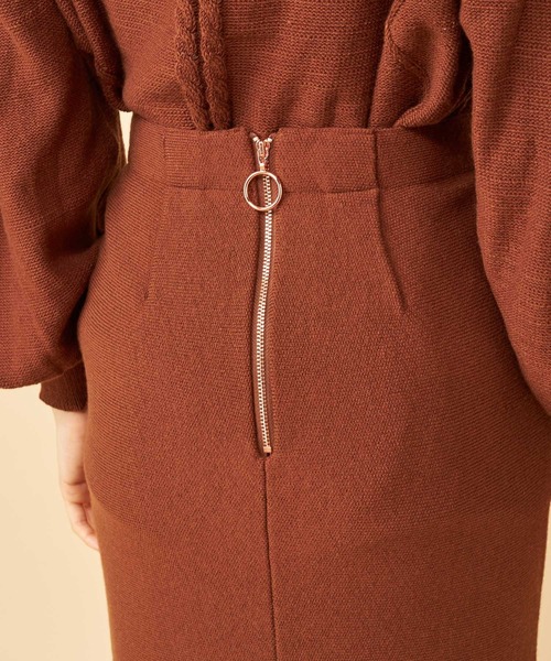 MIIA（ミーア）の「マーメイドニットスカート（スカート・レディース・ベージュ/ブラウン/イエロー・FREE）」の9枚目の写真