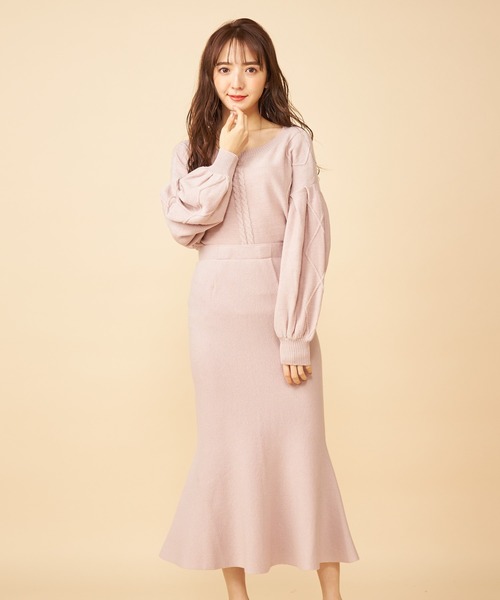 MIIA（ミーア）の「マーメイドニットスカート（スカート・レディース・ベージュ/ブラウン/イエロー・FREE）」の18枚目の写真