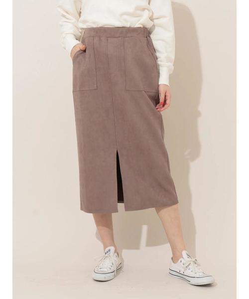 RAY CASSIN FAVORI（レイカズンフェバリ）の「・【RAY CASSIN】 ポンチスエードスカート＊（スカート・レディース・ベージュ/アイボリー/モカ・FREE）」の4枚目の写真