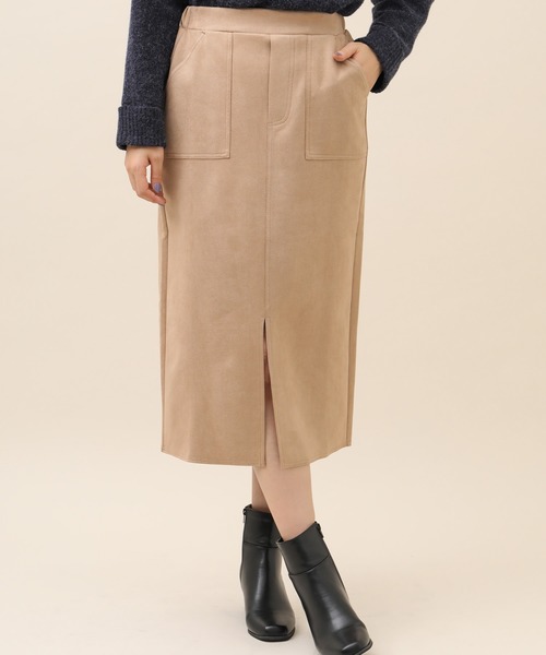 RAY CASSIN FAVORI（レイカズンフェバリ）の「・【RAY CASSIN】 ポンチスエードスカート＊（スカート・レディース・ベージュ/アイボリー/モカ・FREE）」の3枚目の写真