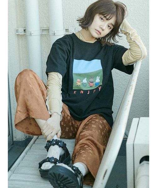 merry jenny(メリージェニー)の「エアリーカラーメロウカットソー(Tシャツ/カットソー・レディース・ライトブルー/ブラック/イエロー/ミント・FREE)」の1枚目の写真