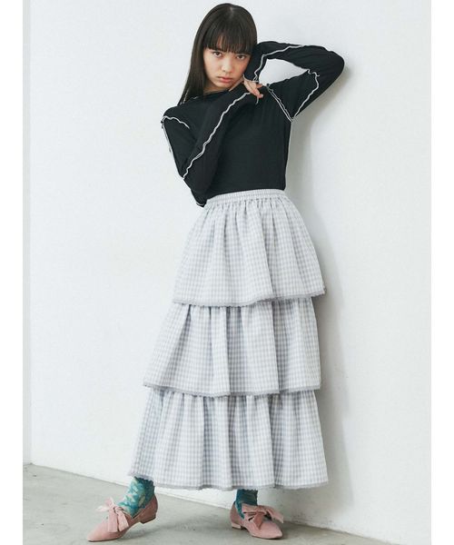 merry jenny(メリージェニー)の「エアリーカラーメロウカットソー(Tシャツ/カットソー・レディース・ライトブルー/ブラック/イエロー/ミント・FREE)」の10枚目の写真
